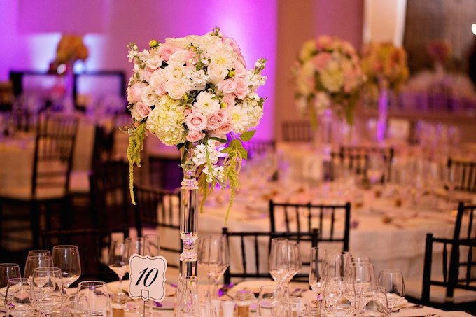 wedding centerpiece ideas pink cream white flowers