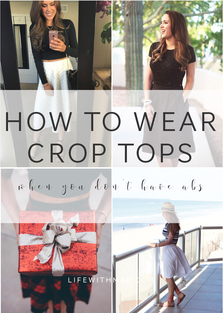 How to wear a crop top when you don't have abs. See my best tips, tricks and secrets for how to wear a crop top if you don't have a flat tummy. 