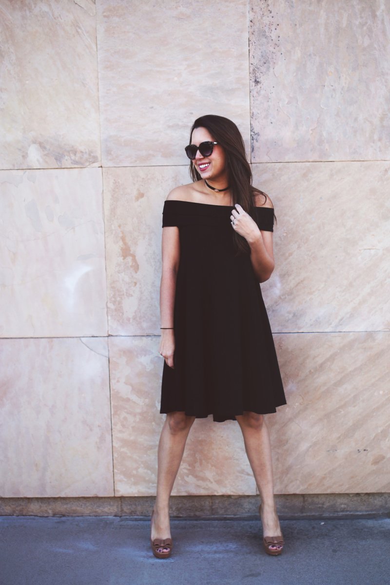 Off the Shoulder Black Dress, click to see the rest of this look and some of the other best Off the Shoulder Black Dresses! 