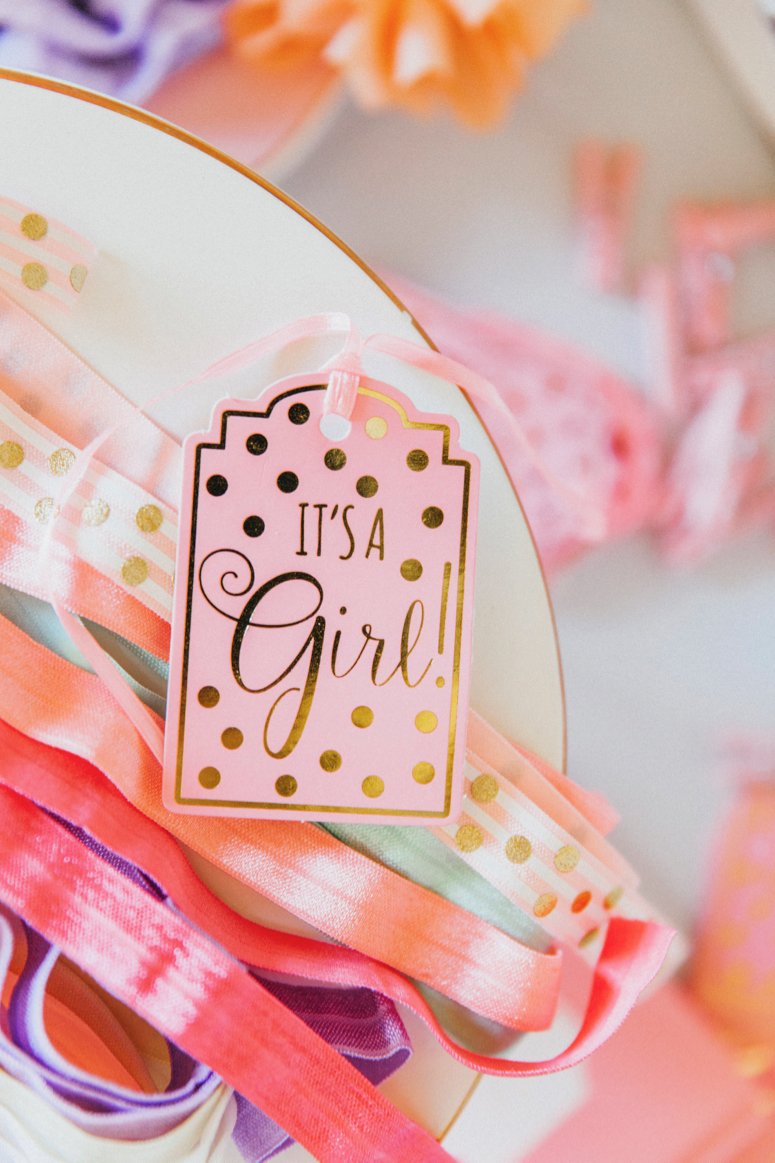 Baby girl baby shower decor. Click to see the rest of the details from this tea party baby shower! 