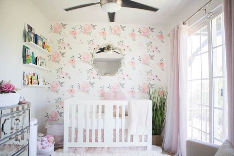 Floral nursery inspiration. Click to see this beautiful baby girl nursery reveal! 
