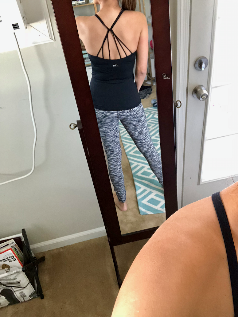 alo strappy tank cute workout outfits