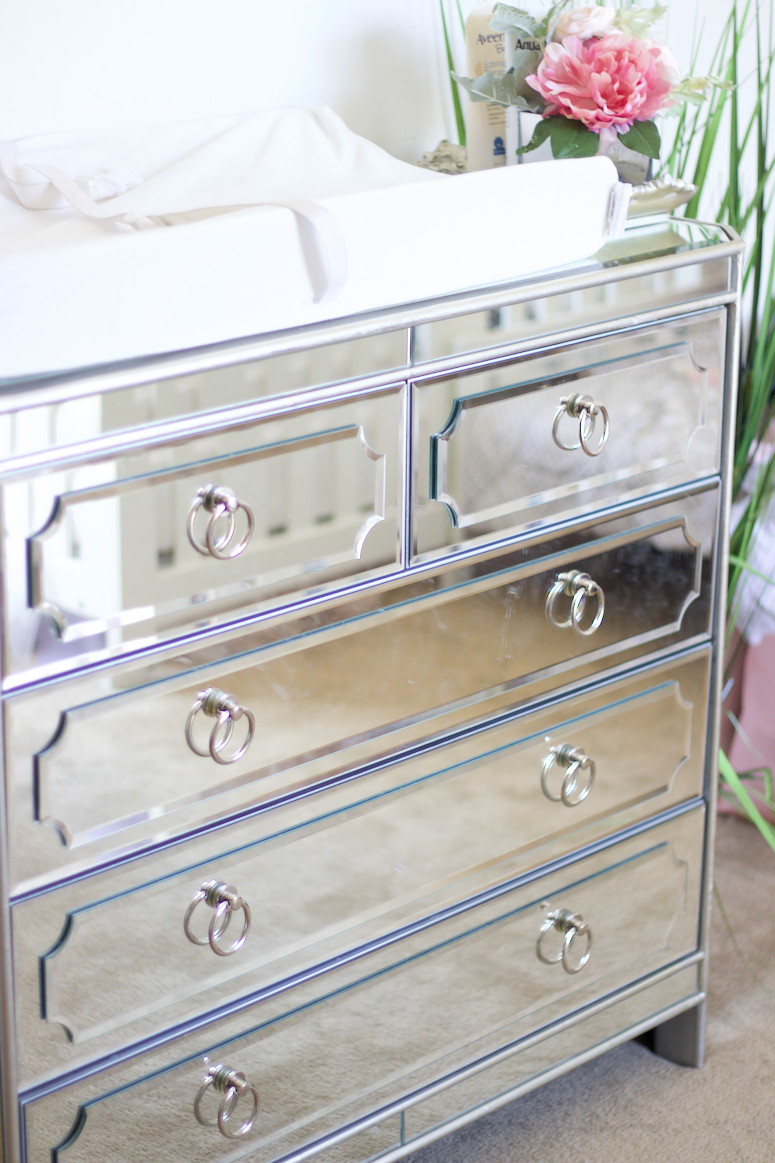 mirrored dresser changing table for small nursery