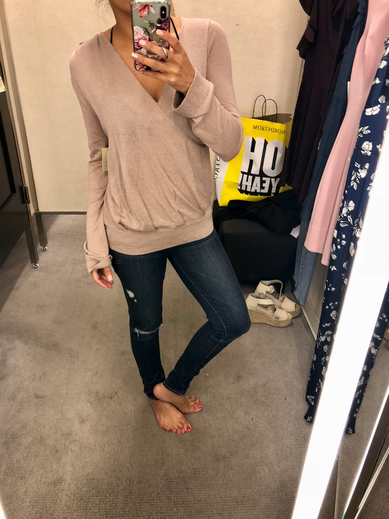 2018 nordstrom anniversary sale dressing room diaries and try on haul hinge sweater