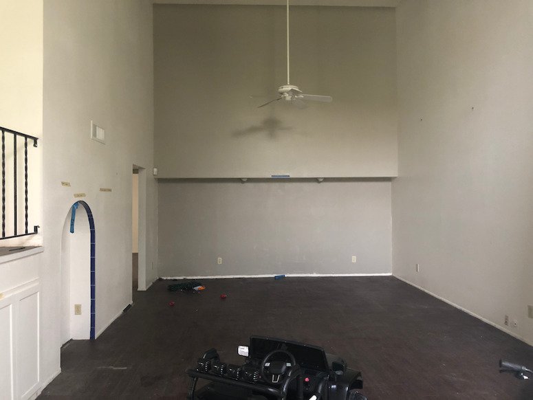 living room renovation before and after 